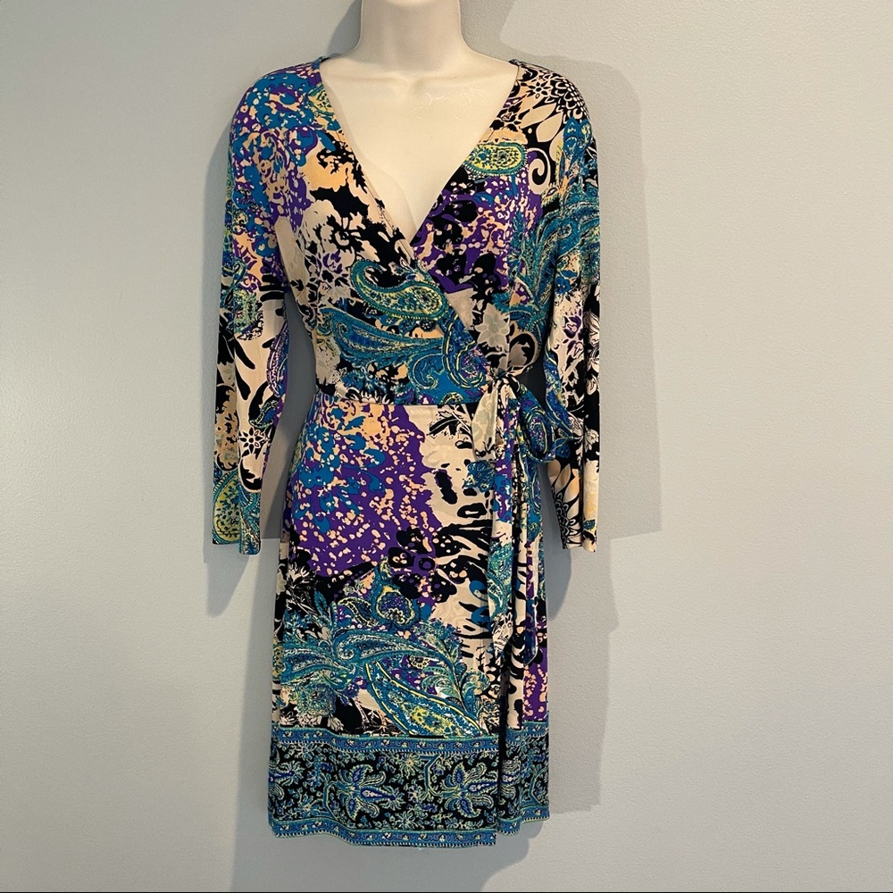 Blue, Purple, Tan, Black Dress by Beige by eci